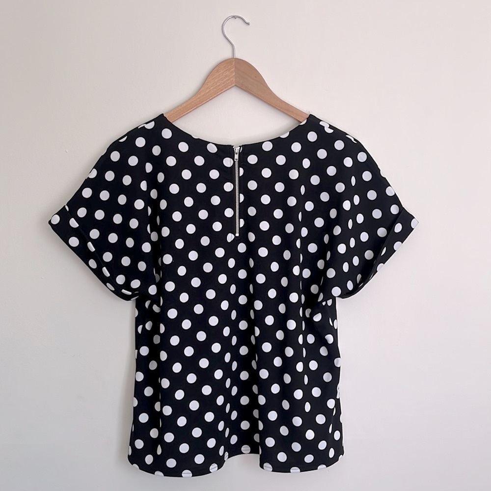 Code Mode Black + White Polka Dot Blouse - image 2